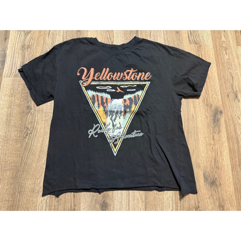 Awake Shirts Womens Size Large Black Shorts Sleeve Ready for Adventure